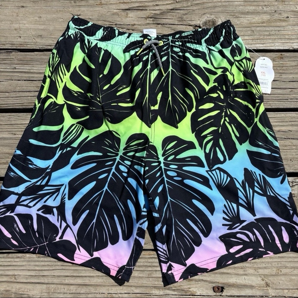 Boys Tropical Gradient Swim trunk Shorts - wonder nation UPF 50+